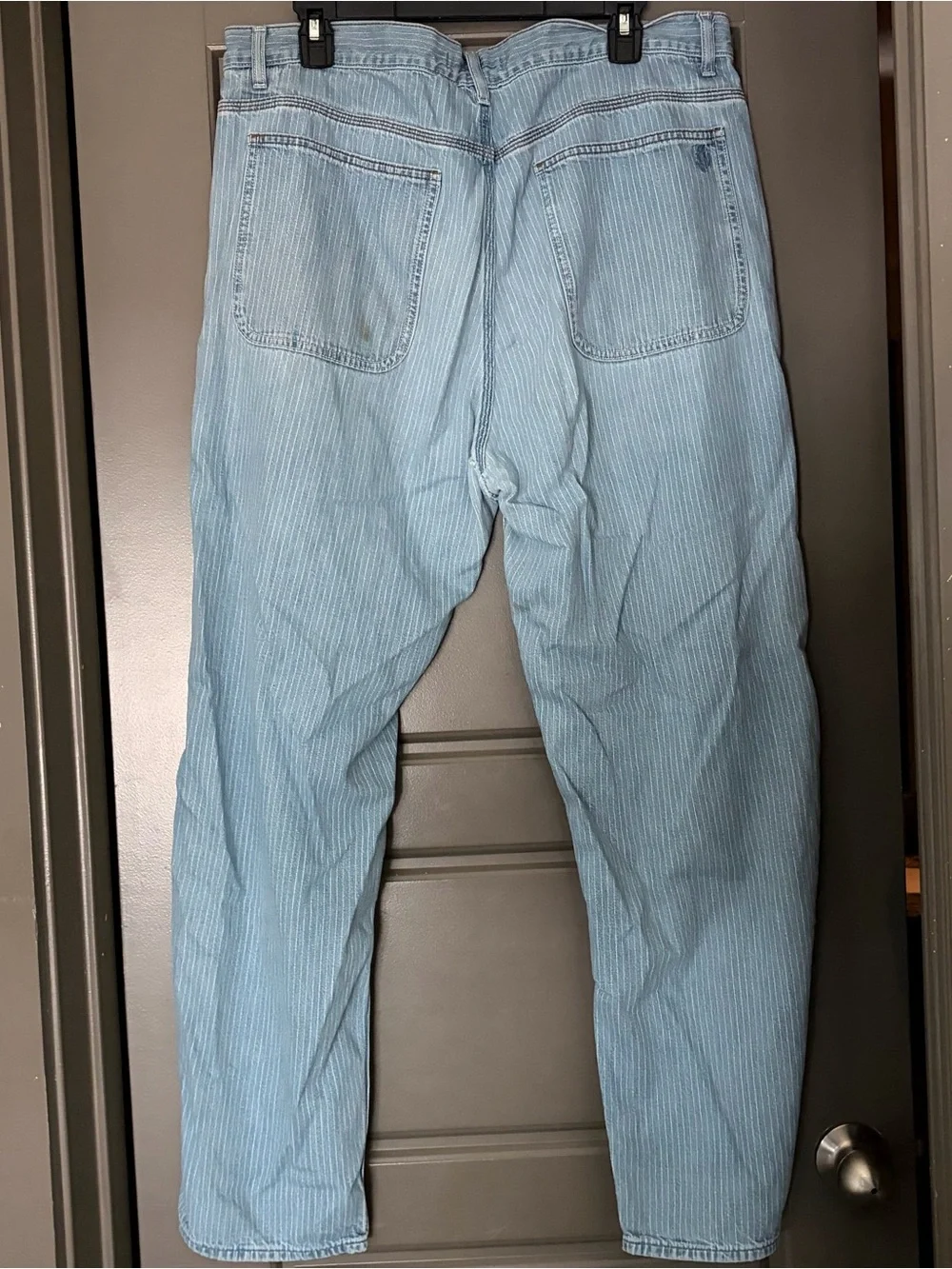 Customized pinstripe jeans | diy art